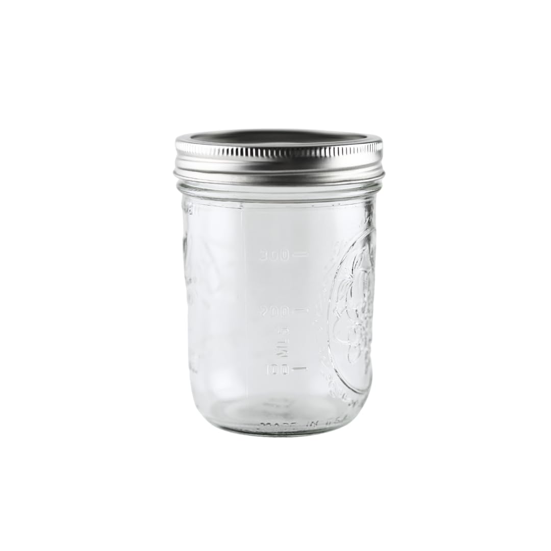 16oz Wide Mouth Glass Mason Jars with Lids & Bands, Set of 12 A2403