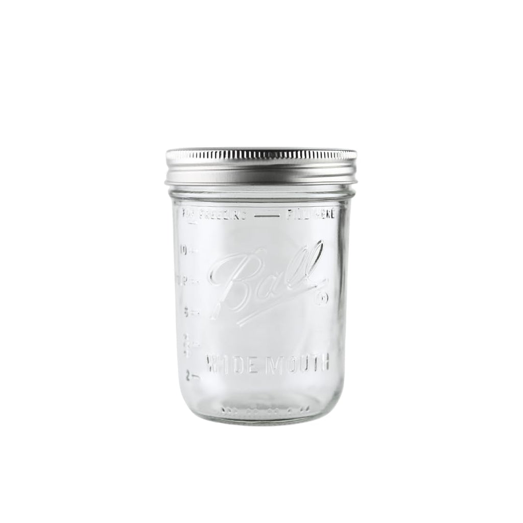 16oz Wide Mouth Glass Mason Jars with Lids & Bands, Set of 12 A2403
