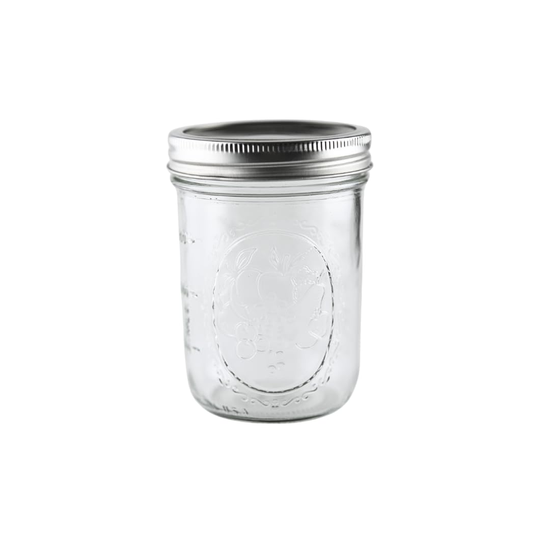 16oz Wide Mouth Glass Mason Jars with Lids & Bands, Set of 12 A2403