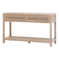 50.5 in Wide Solid Reclaimed Oak Wood and Cane Console Table I740
