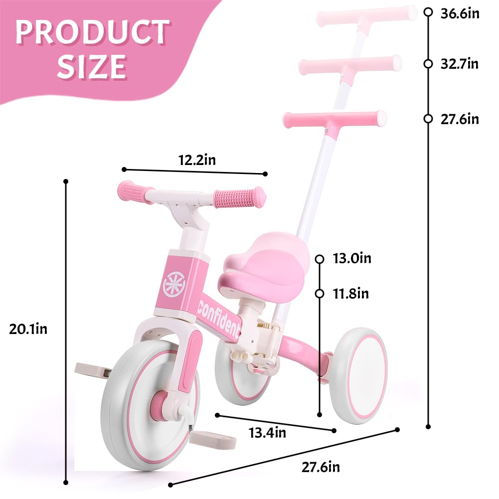 Tricycle for Toddlers 1-3 Year Olds, 5 in 1 Toddler Balance Bike X29648