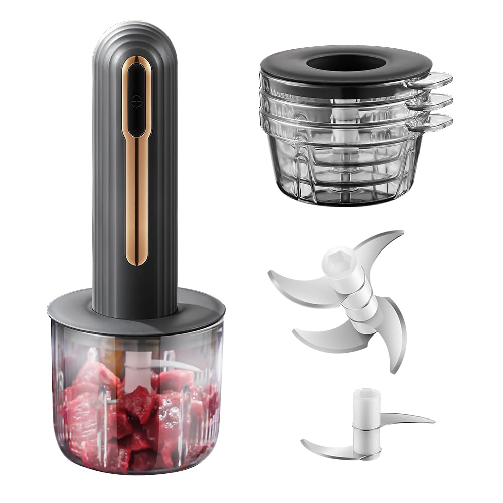 Electric Mini Food Processor, 4-Cup Portable USB, Black O47178