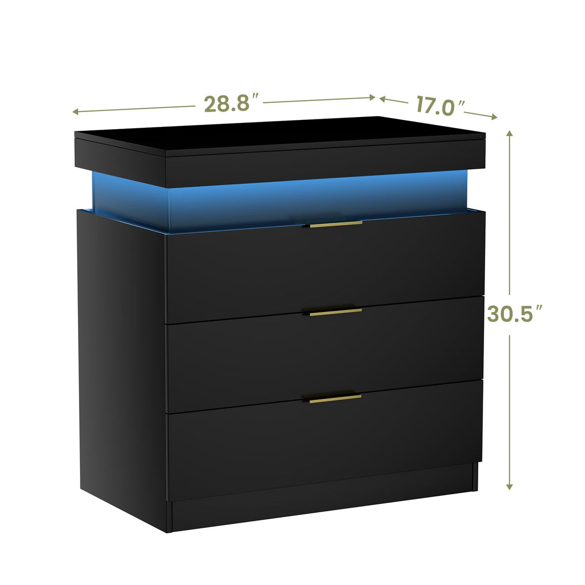 LED Smart Nightstand with Charging Station & RGB Lights I8250