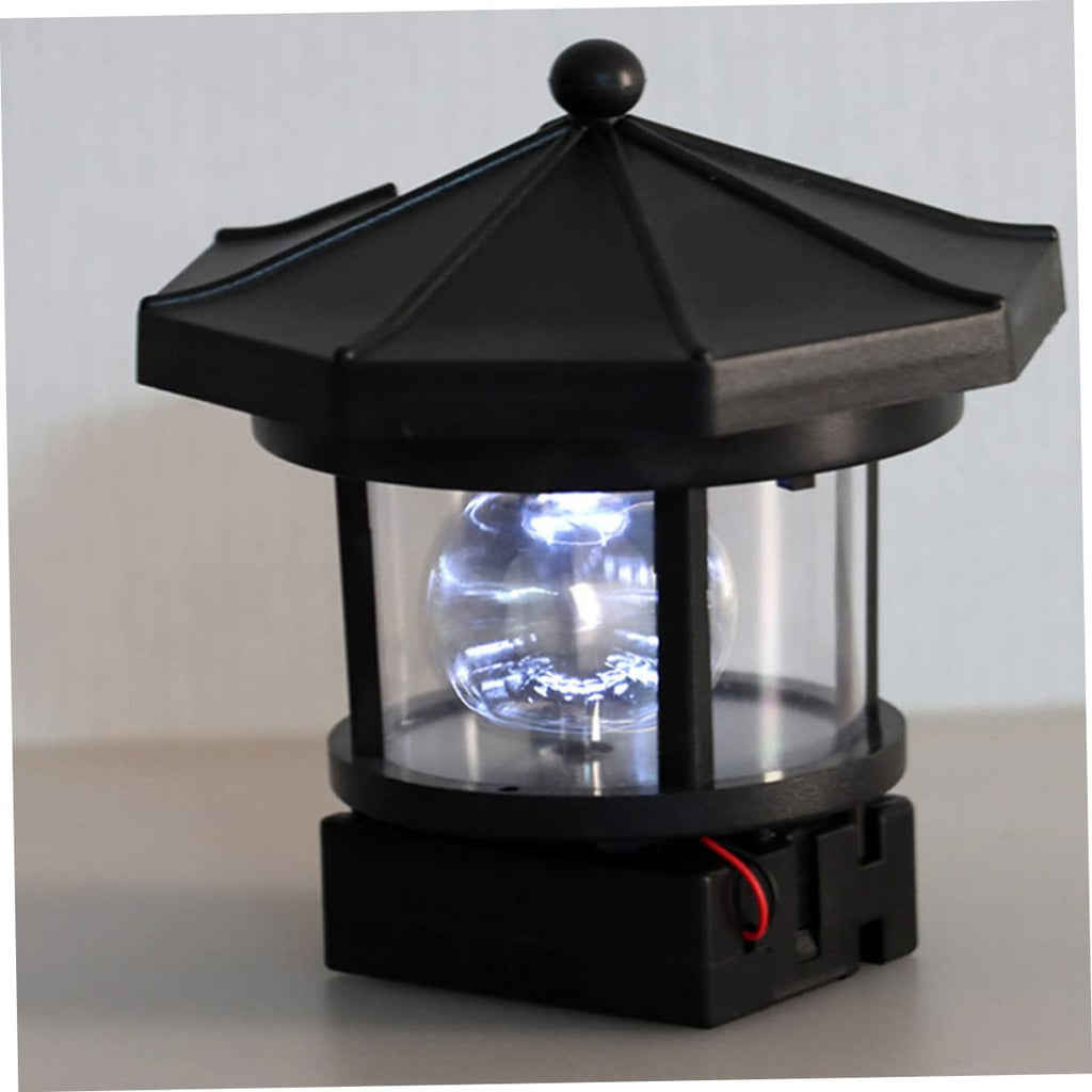Solar Lighthouse Rotating Lamp Resin Garden Decorative Lights D1610