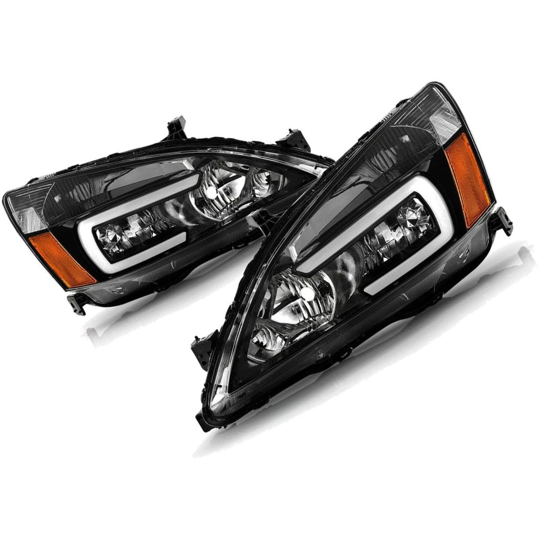 Black LED Headlight Headlamp Pair J8825