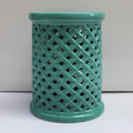 White Ceramic Decorative Garden Stool I466522