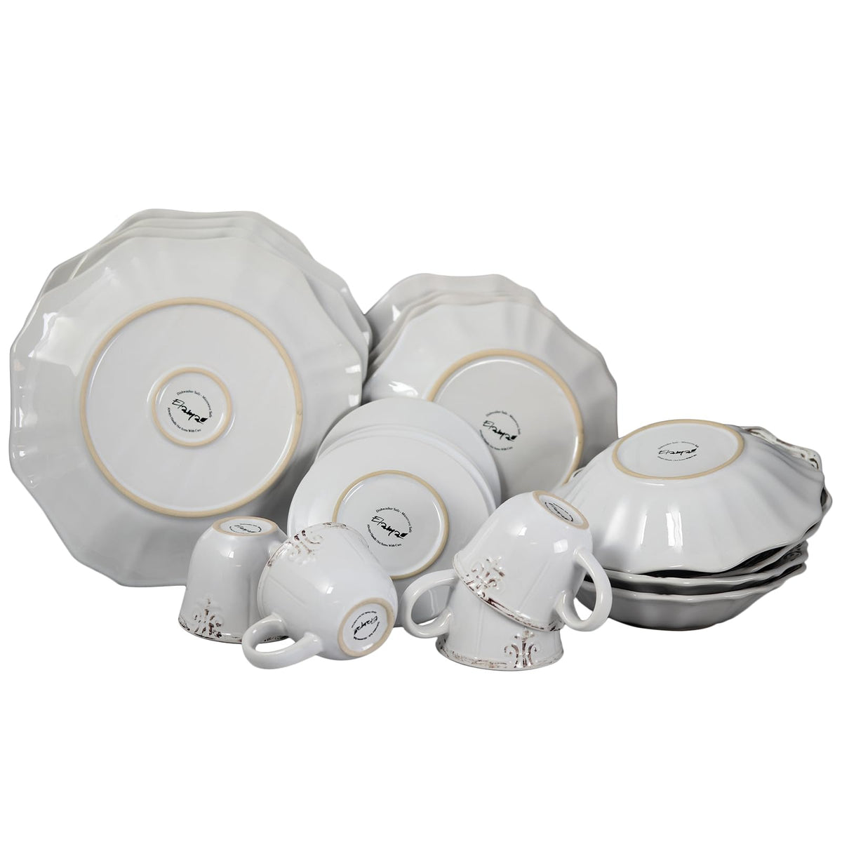 White 20-Piece Dinnerware Set Y596