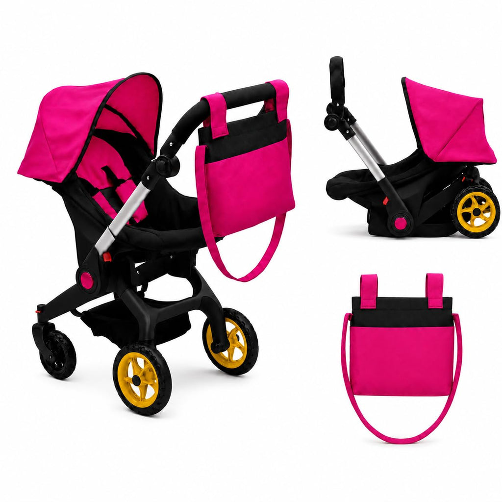 Pink Convertible 2 in 1 Doll Stroller and Car Seat Y2708