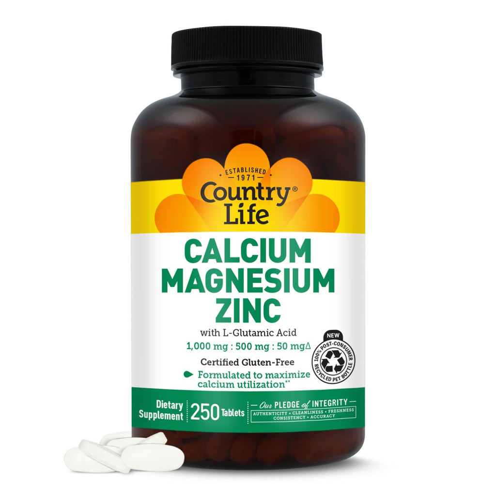 Calcium Magnesium Zinc with L-Glutamic Acid, 250 Tablets A11304