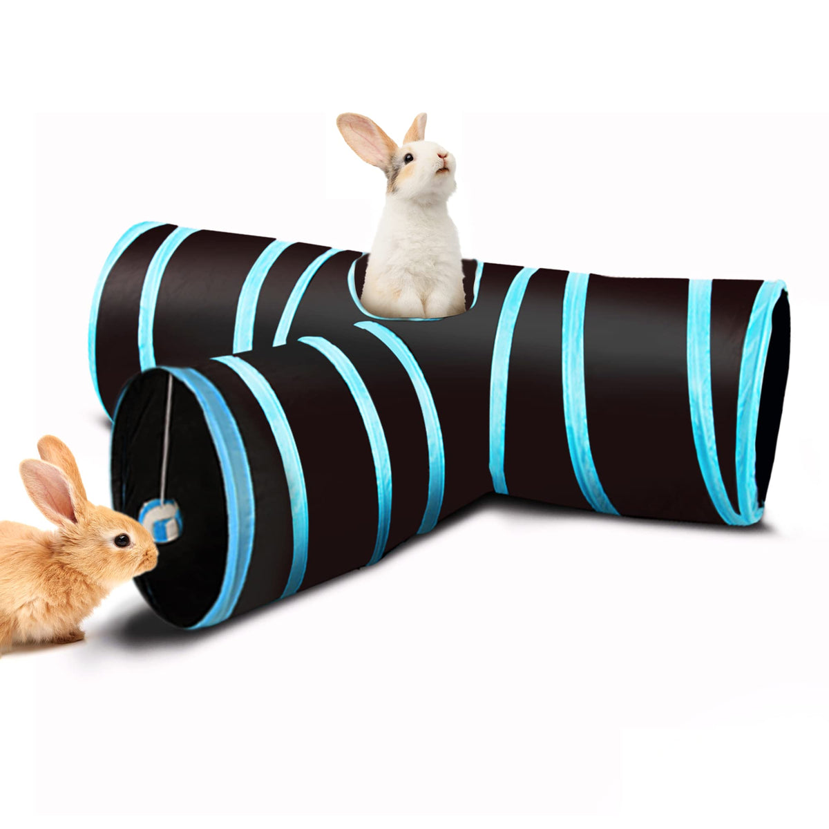 3-Way Ferret & Rabbit Tunnel with Peep Hole and Crinkle Ball X621619