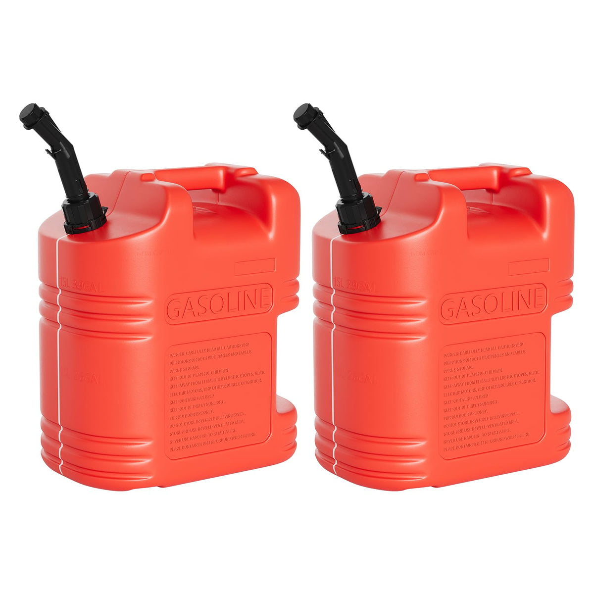 40L Portable Transfer Tank 5 Gal with L-Shaped Handle Red 4PC Q979441