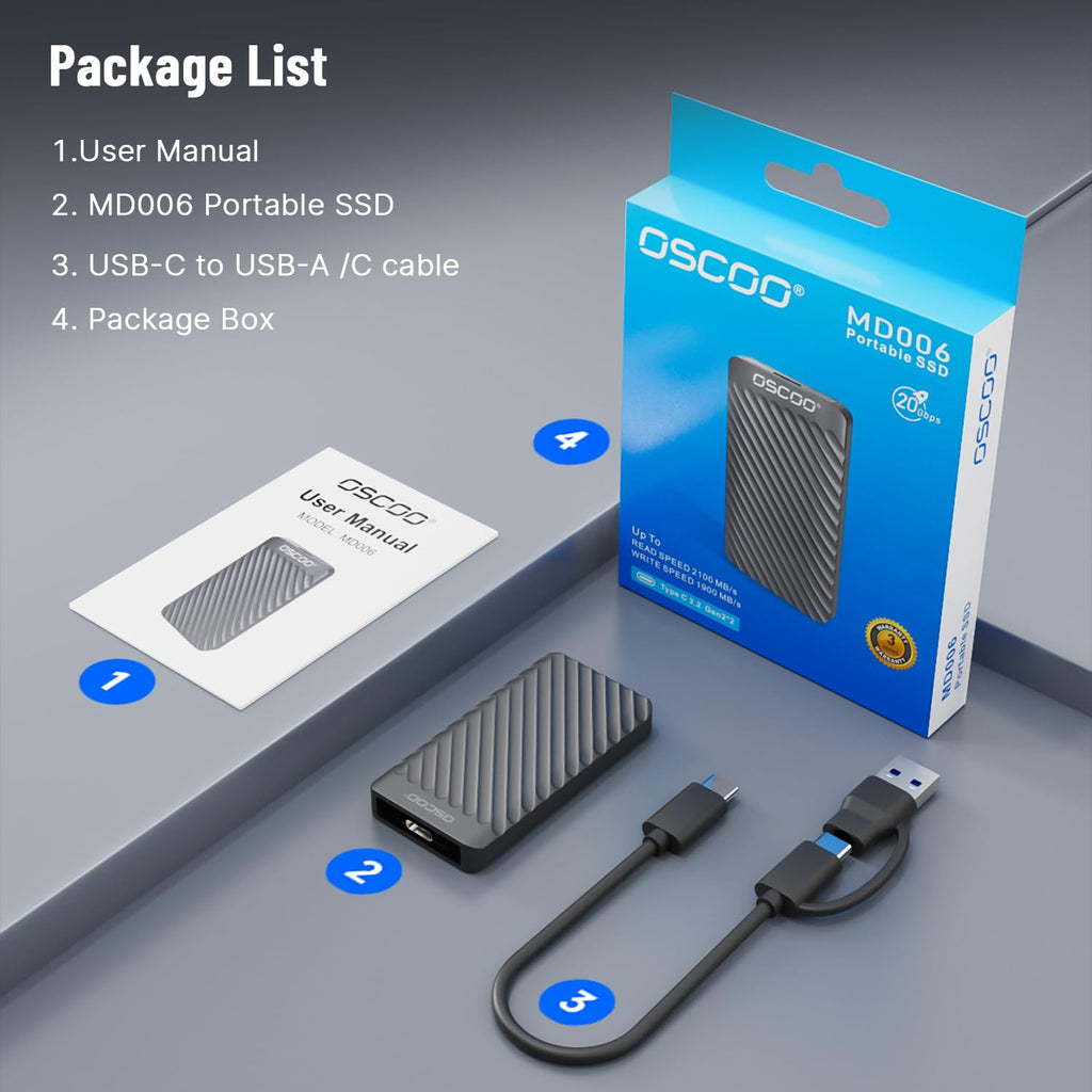 1TB USB 3.2 Gen 2 External SSD J296