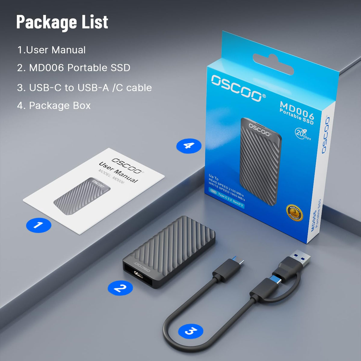 1TB USB 3.2 Gen 2 External SSD J296