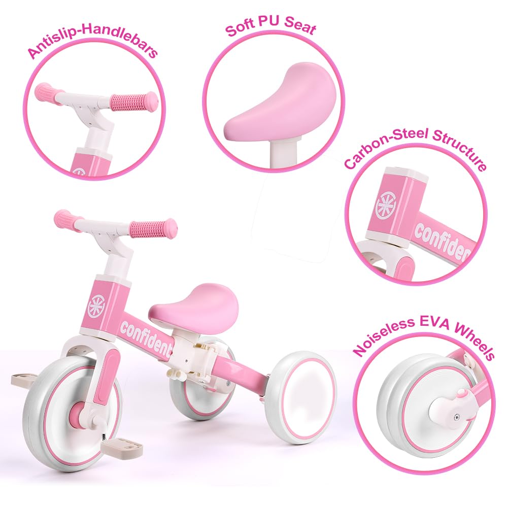 Tricycle for Toddlers 1-3 Year Olds, 5 in 1 Toddler Balance Bike X29648