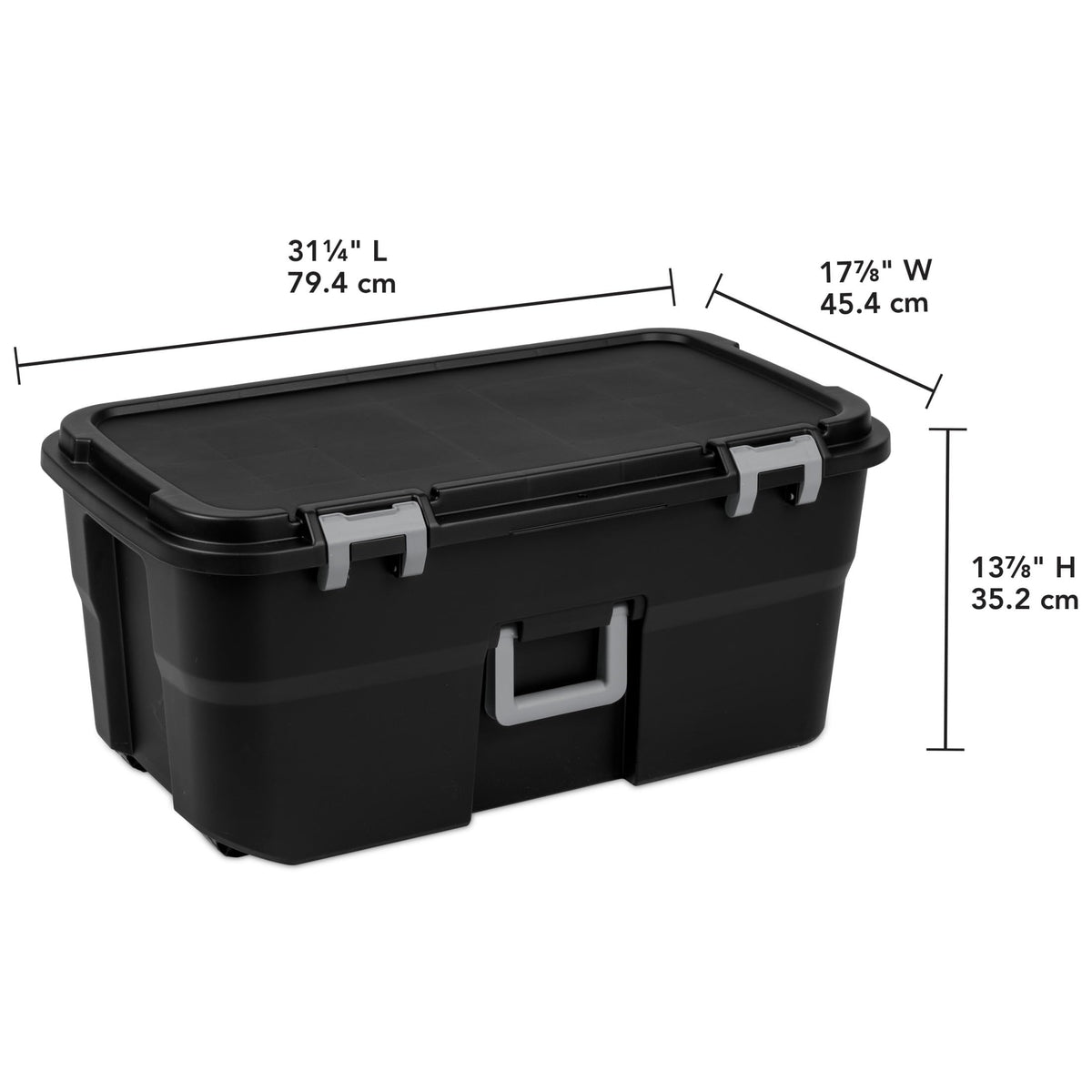 Black Wheeled Lockable Footlocker C828568