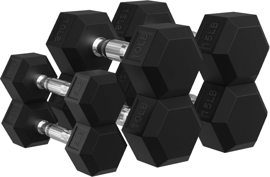 Rubber Encased Hex Dumbbells R711