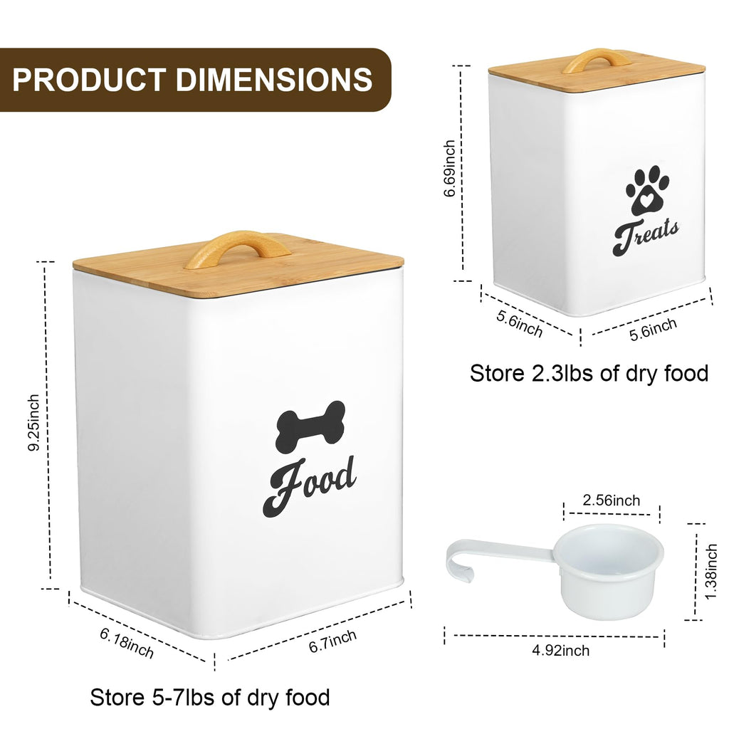 White 2PCS Airtight Dog Treat Container F59459