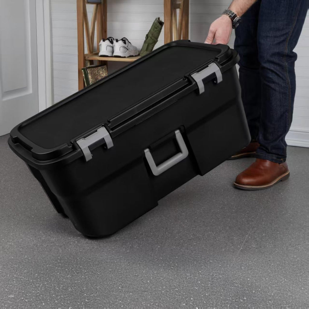 Black Wheeled Lockable Footlocker C828568