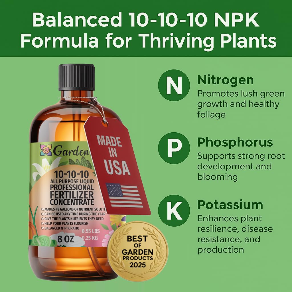 10-10-10 All Purpose Liquid Plant Food Fertilizer Concentrate 8 OZ V66359