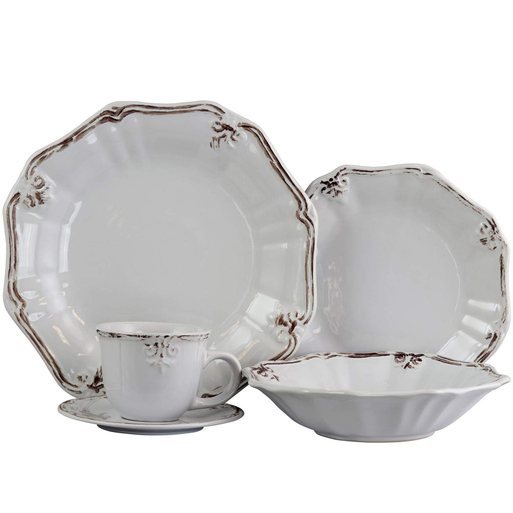 White 20-Piece Dinnerware Set Y596