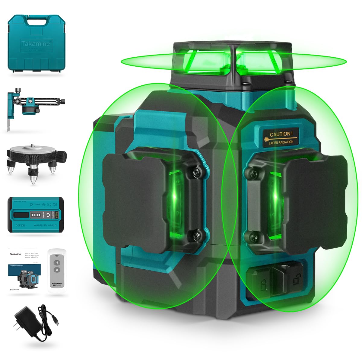 Green 3x360° 12 Lines Self Leveling Laser Level W49212
