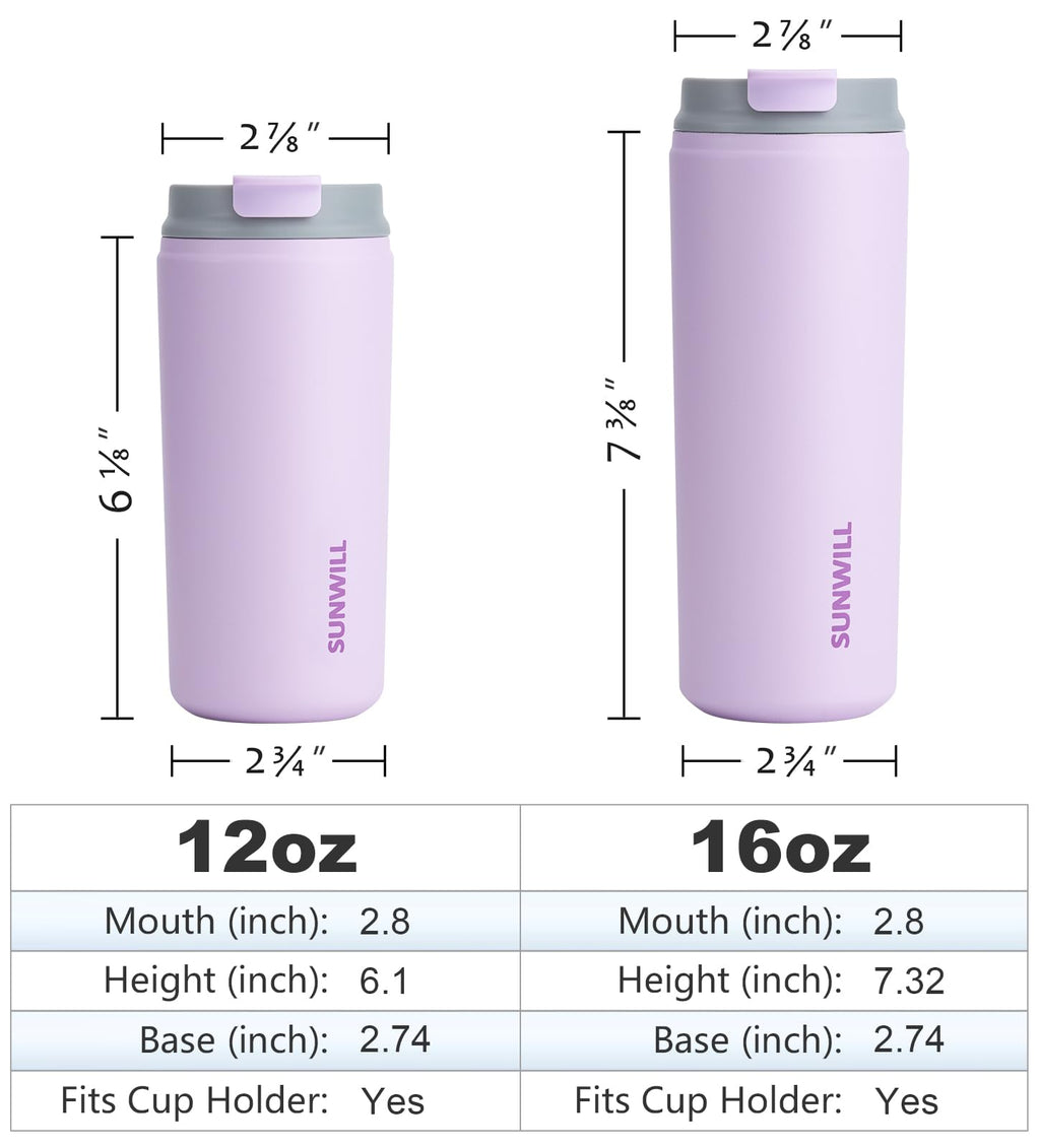 16 oz Leak Proof Stainless Steel Insulated Travel Coffee Mug D751289