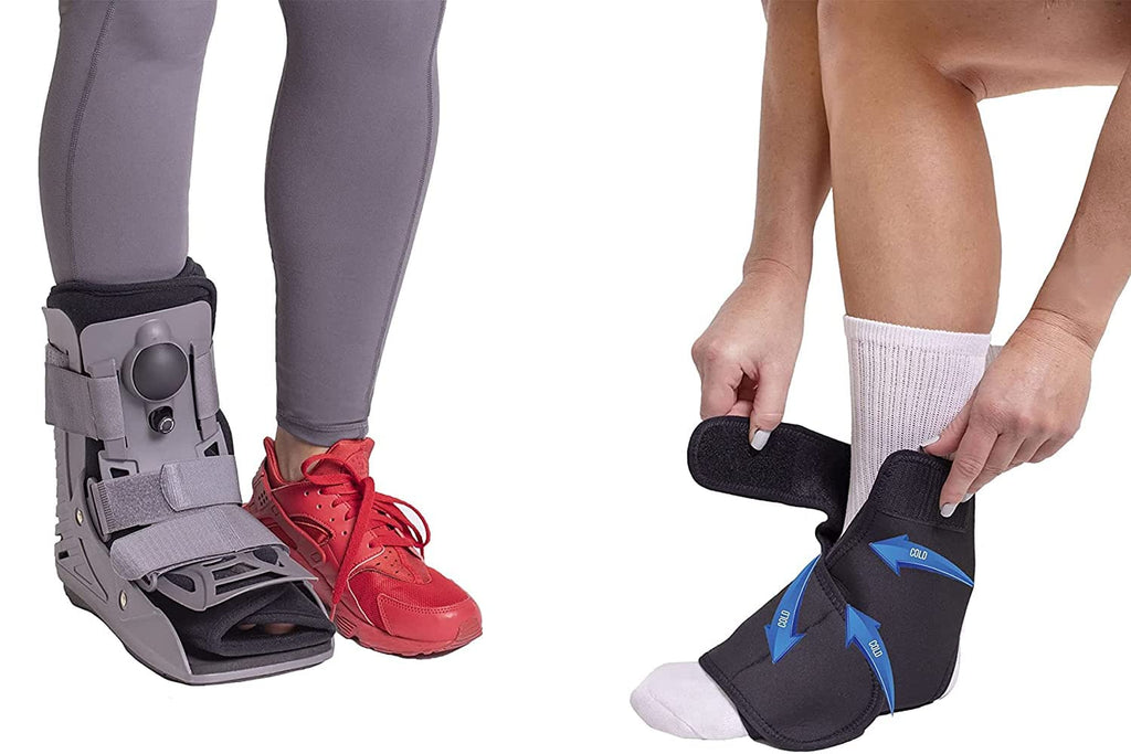 Ultra Light Short Full Shell Walking Boot + Ankle & Foot Reusable Ice Pack M412