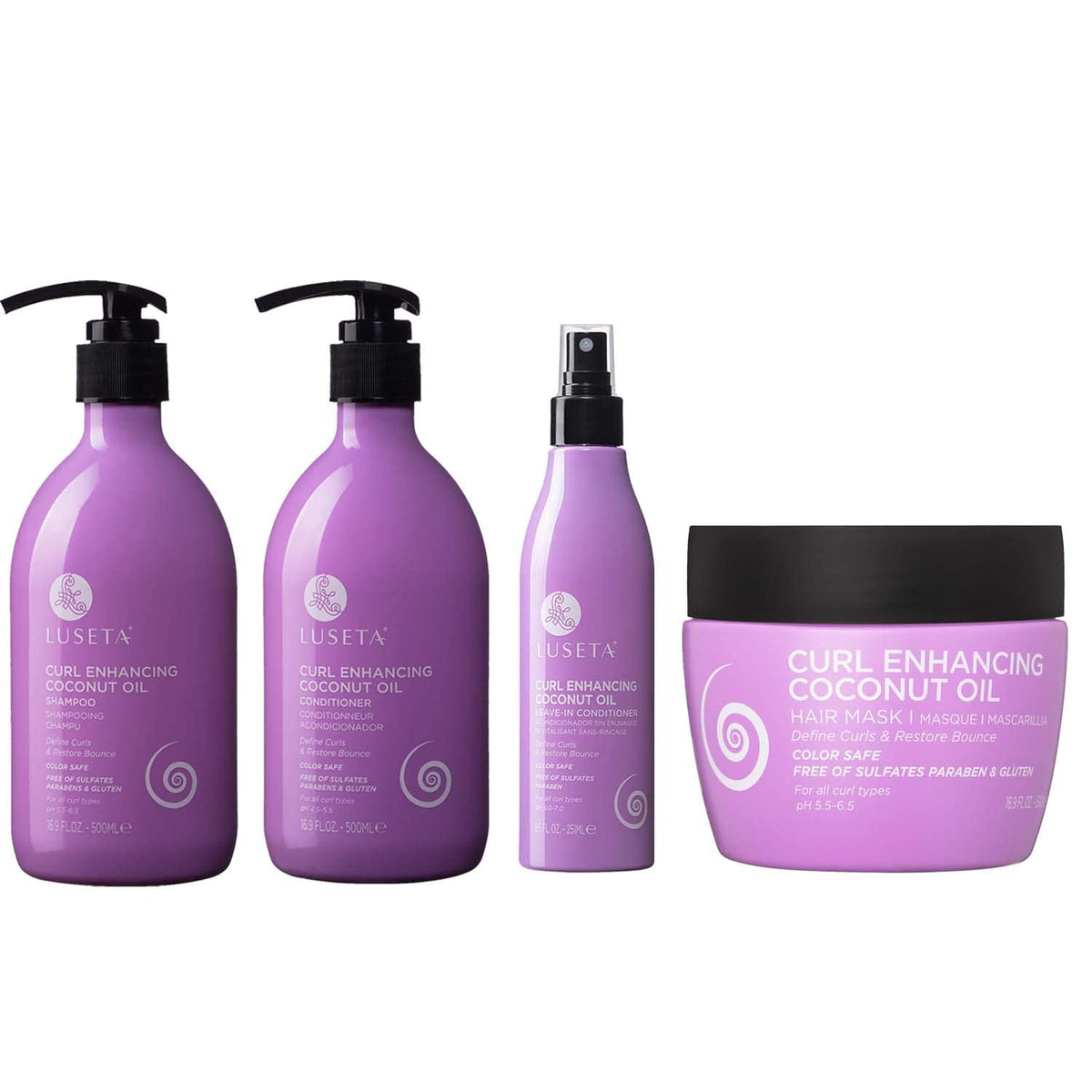 Coconut Oil Shampoo & Conditioner Set and Leave in Conditioner and Curly Hair Mask J564499