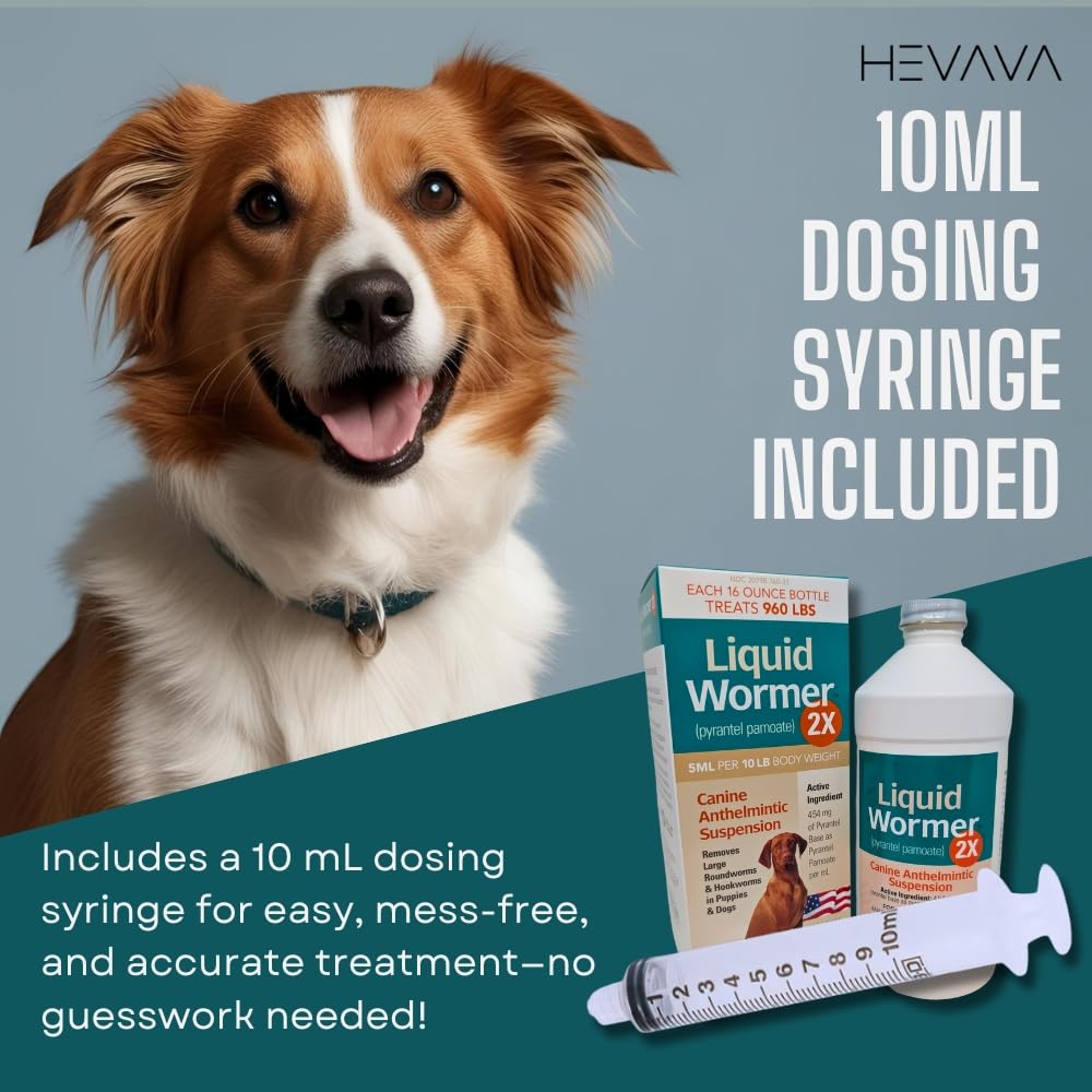 8 oz Pyrantel Pamoate Liquid Wormer for Dogs and Puppies Z454