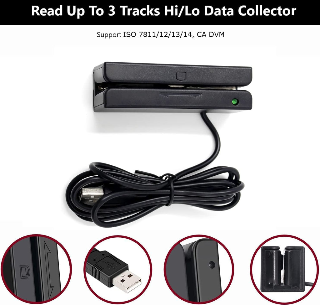 USB Magnetic Stripe 3-Track POS Credit Card Reader W949