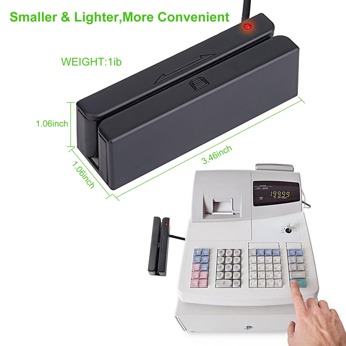 USB Magnetic Stripe 3-Track POS Credit Card Reader W949