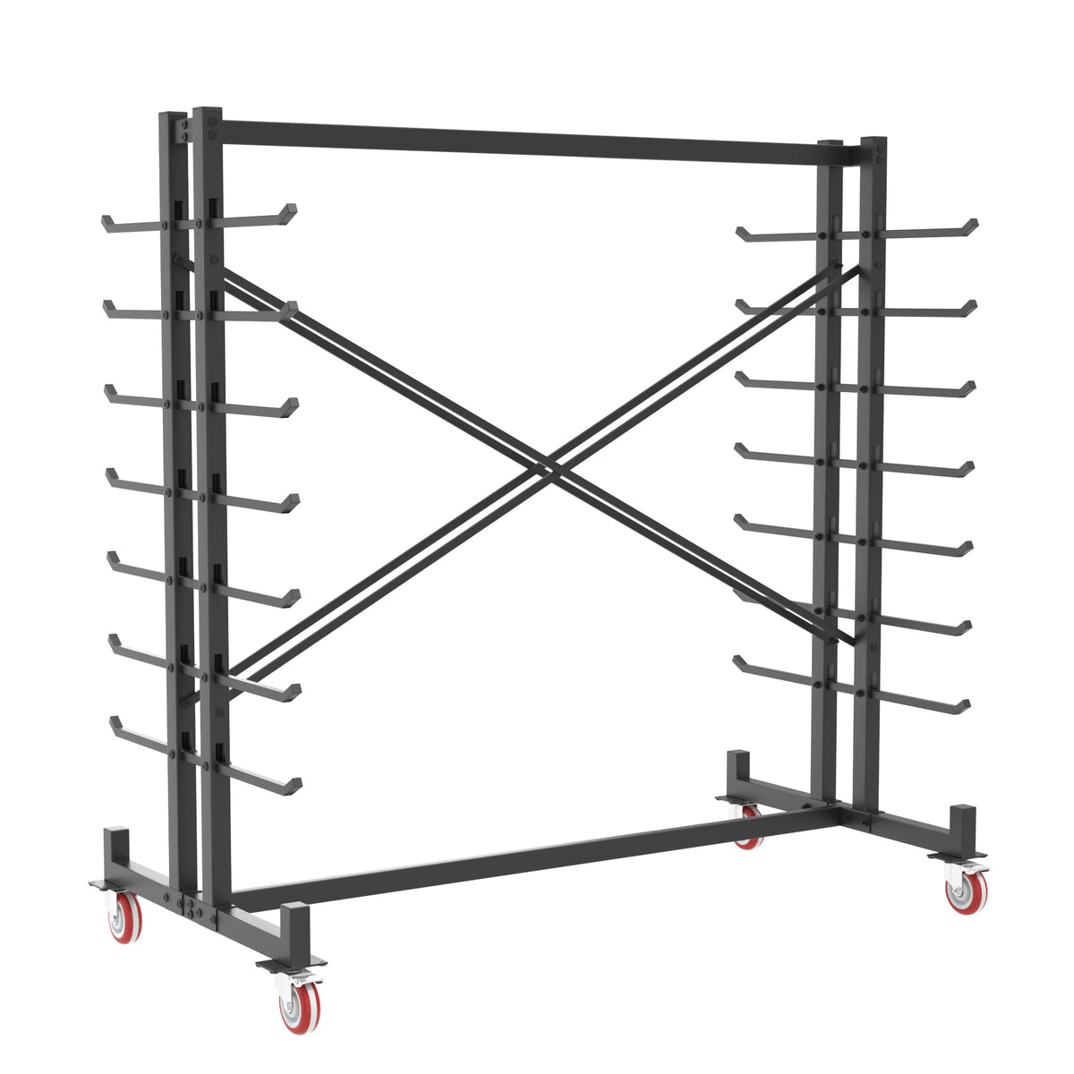 Heavy-Duty 2000LBS 7-Tier Rolling Lumber Storage Rack R970