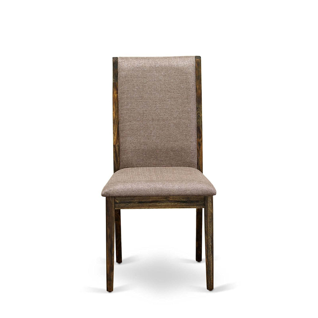 9 Piece Walnut Dining Table Set with Butterfly Leaf and 8 Dark Khaki Linen Fabric Chairs Y3447