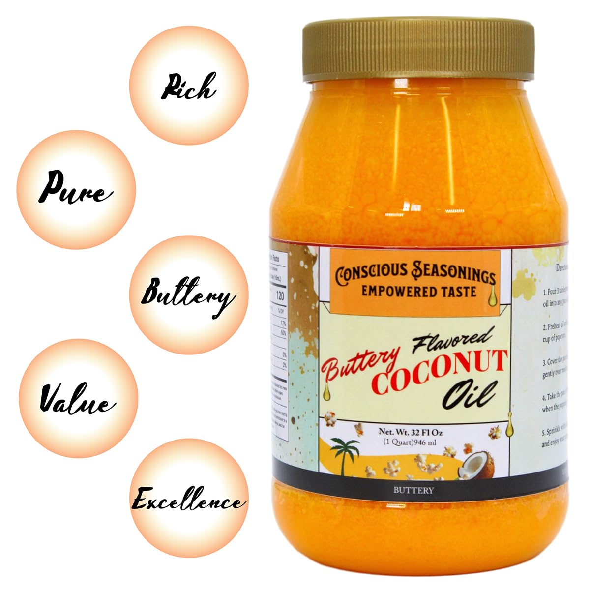 Butter Flavored Coconut Oil 32 oz E677