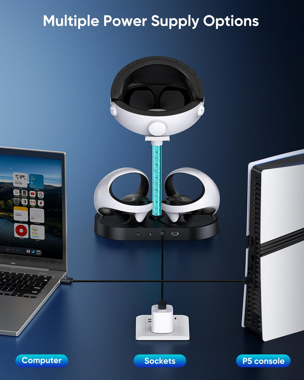 Black Charging Stand & Storage Station T955
