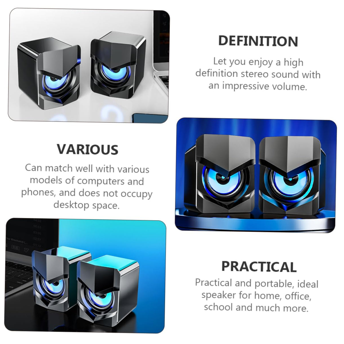 2 Pack Mini Computer Speakers Y187