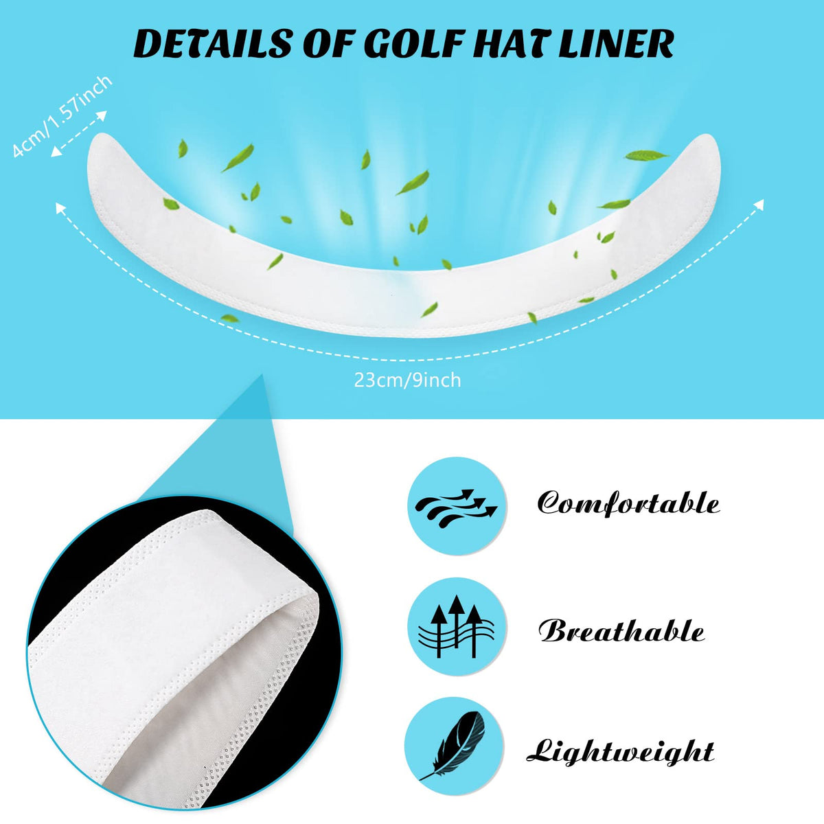 30 Pcs Disposable Hat Sweat Liner M816937