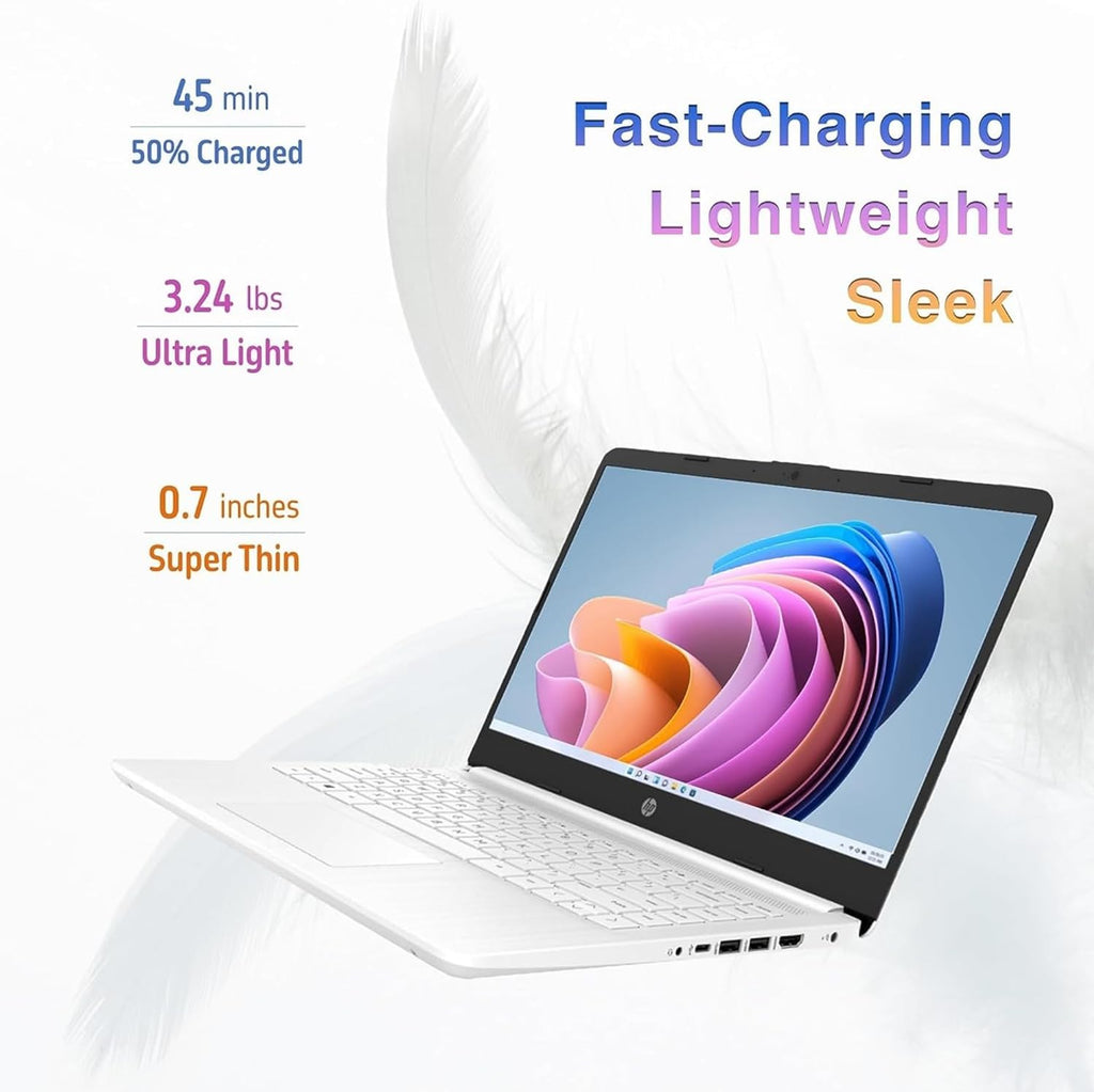 14" Quad-Core Intel Celeron Laptop, 4GB RAM, 128GB, Windows 11 S, White R75590