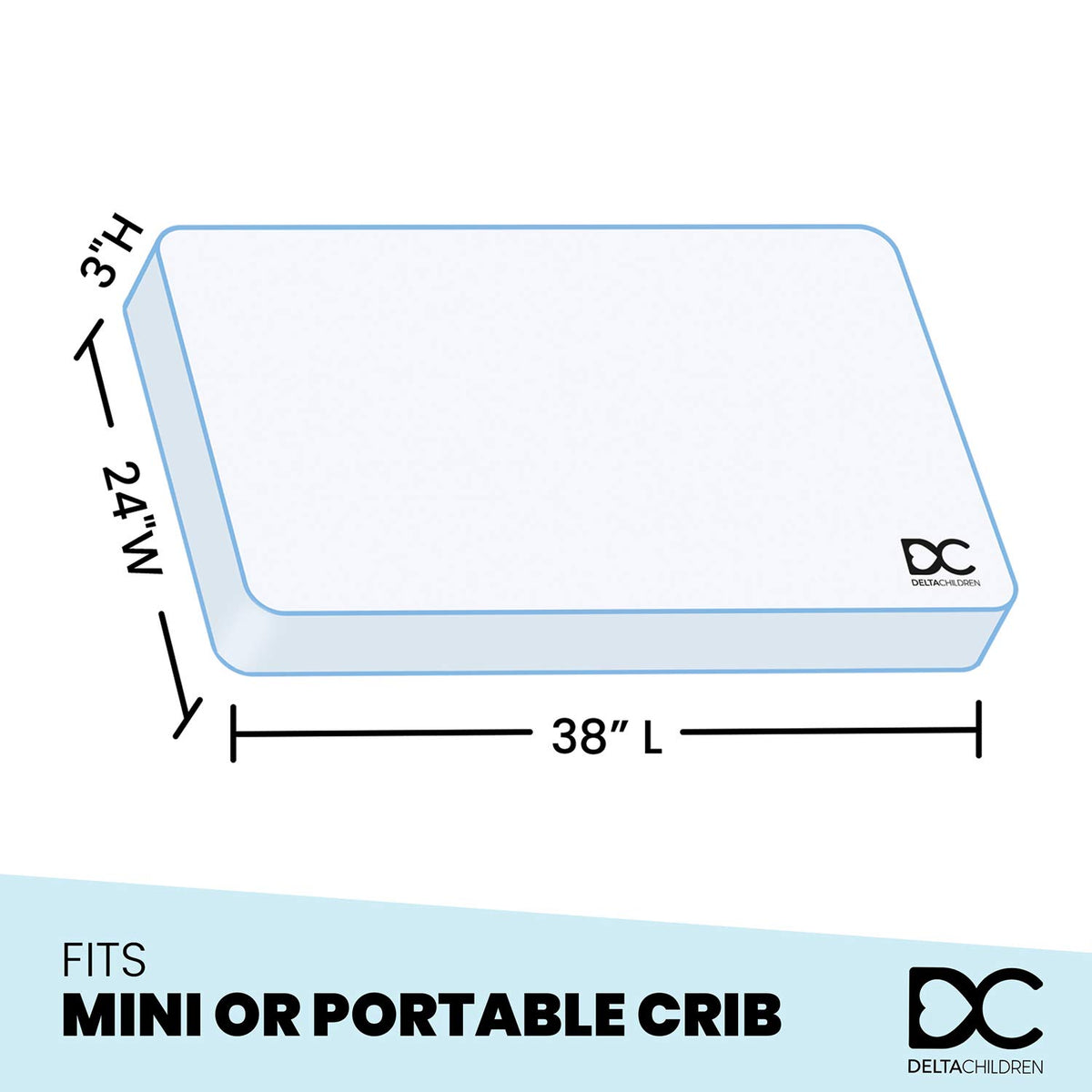 3-Inch Mini Portable Crib Mattress D24917