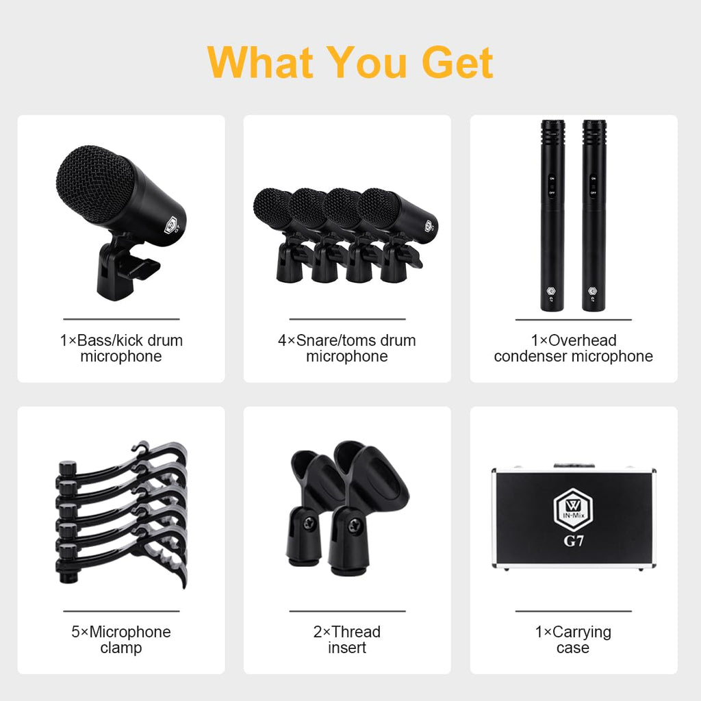 7-Piece Drum Mic Kit with XLR Outputs S651