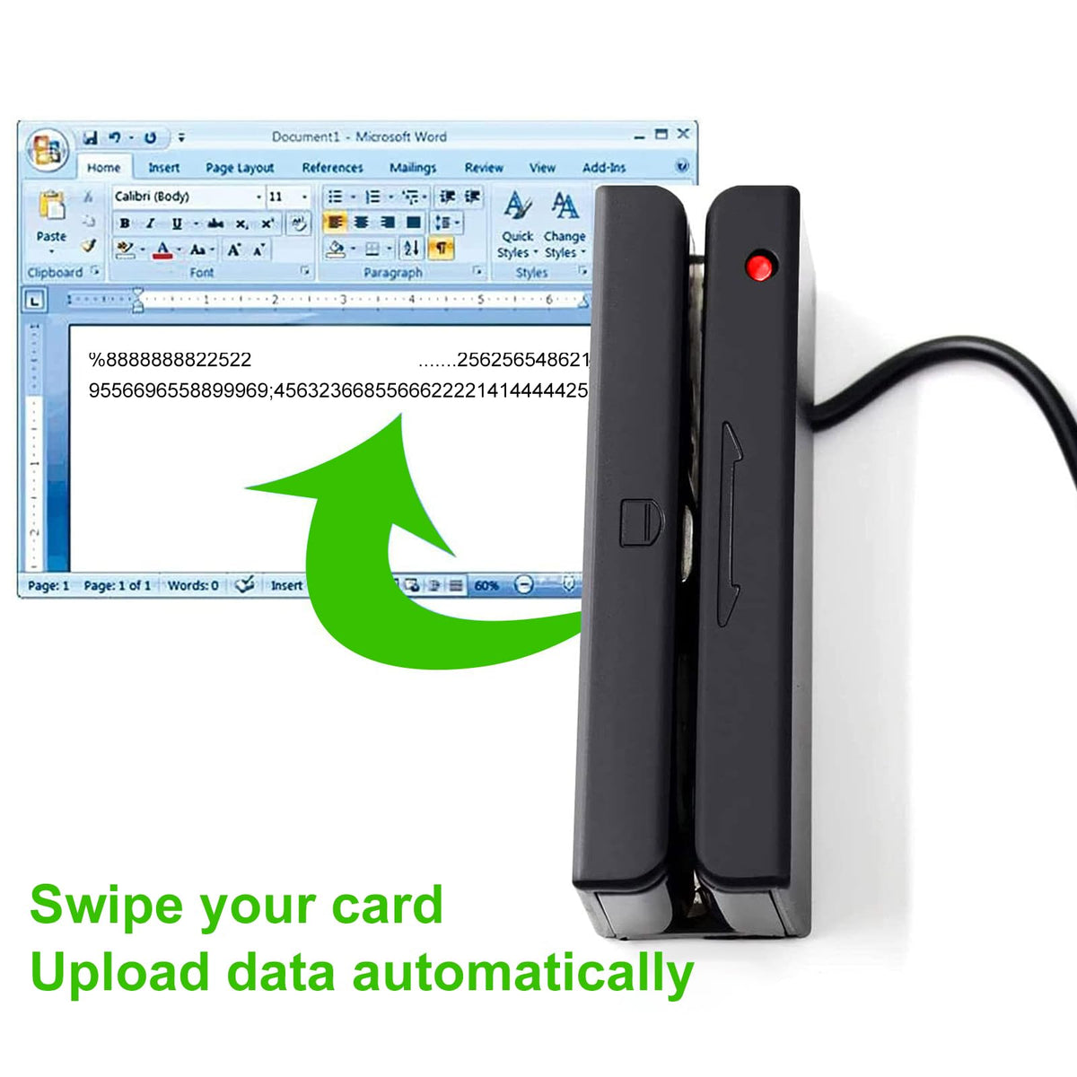 USB Magnetic Stripe 3-Track POS Credit Card Reader W949