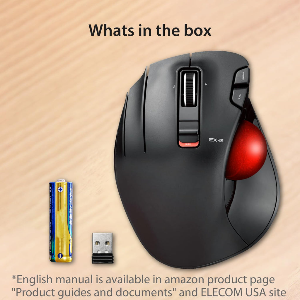 Wireless Left Handed Thumb Control Trackball Mouse Q950