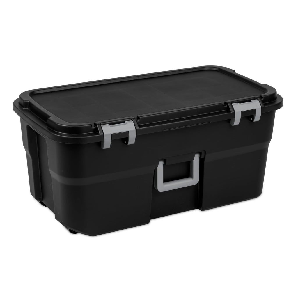 Black Wheeled Lockable Footlocker C828568