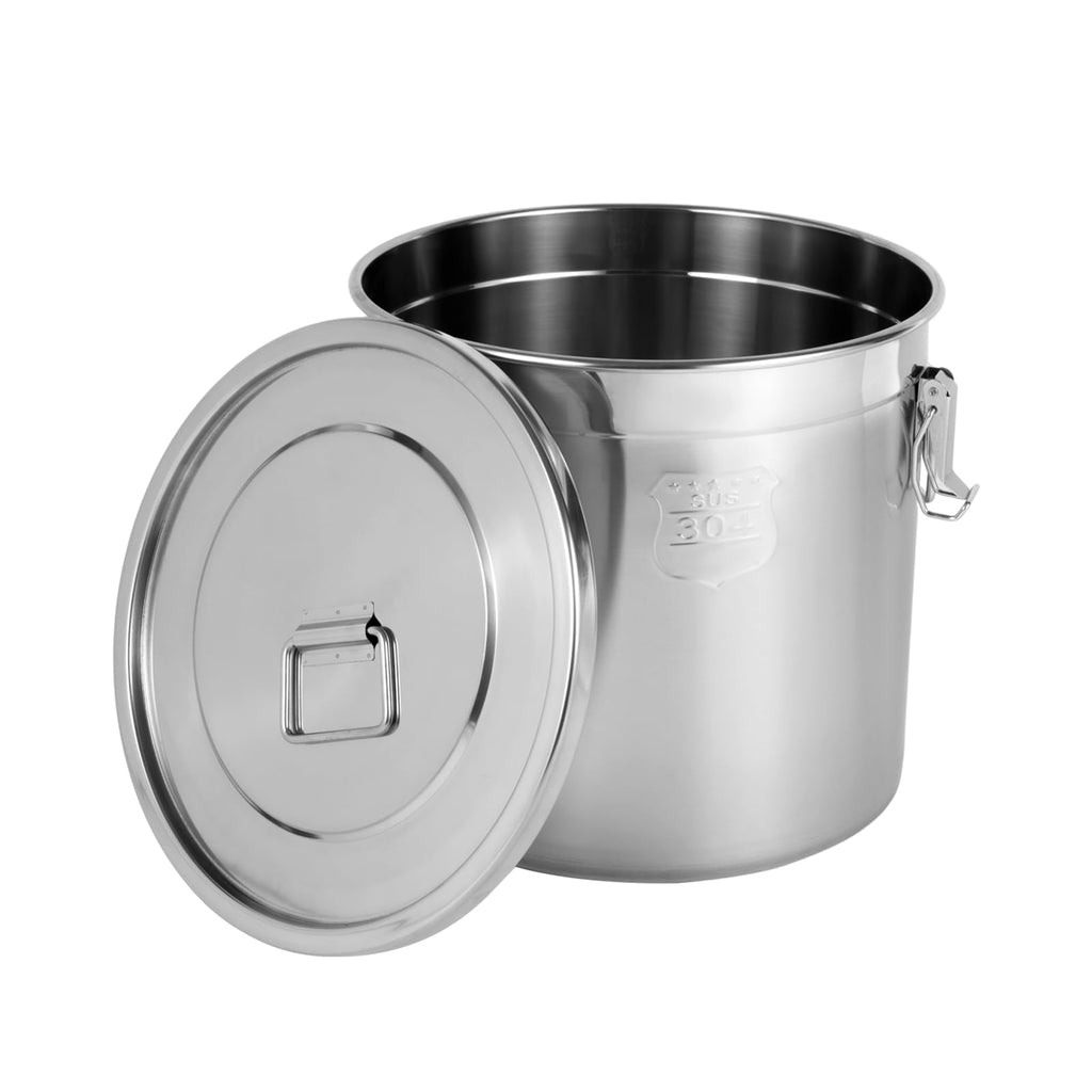 5.5Gal 304 Stainless Steel Airtight Container with Lid and Locking Clamp E523