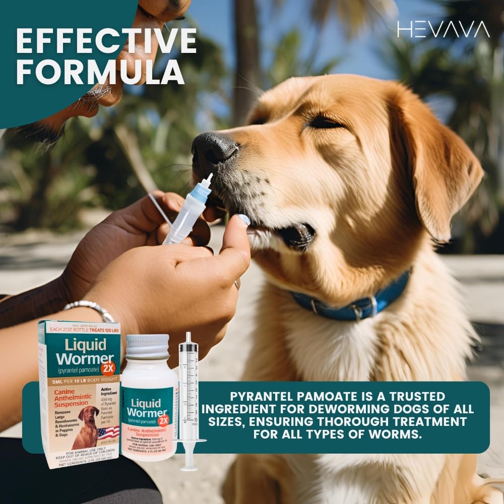 8 oz Pyrantel Pamoate Liquid Wormer for Dogs and Puppies Z454