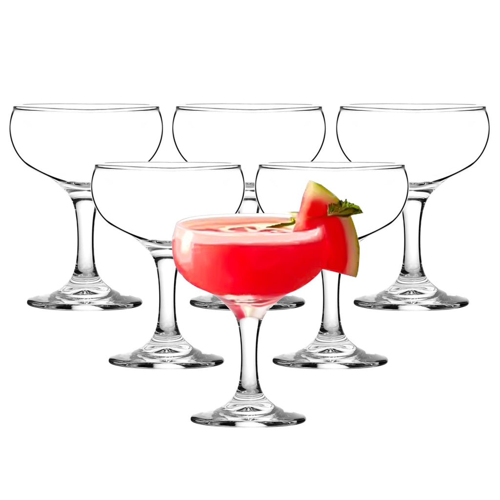Clear 5 Ounce Stemmed Cocktail Glasses Set of 6 Z102
