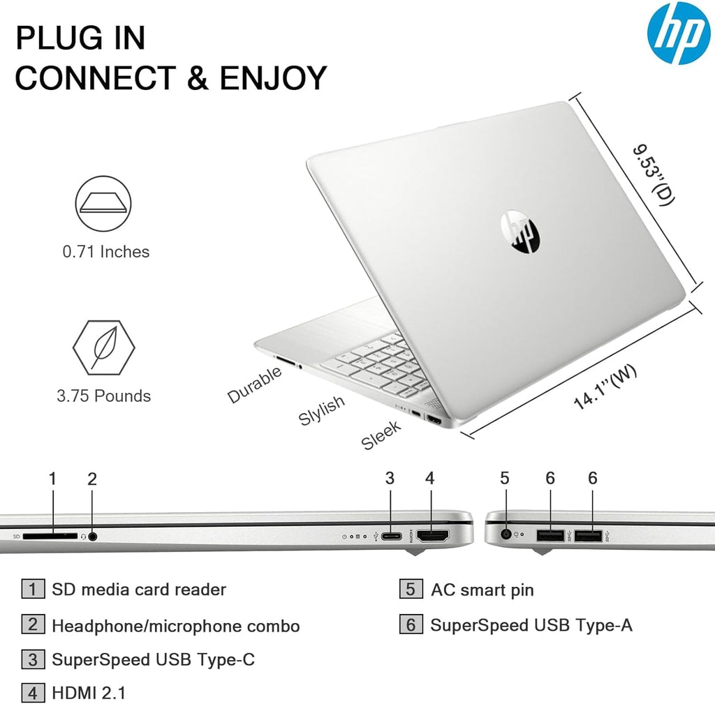15.6" HD Touchscreen 6-Core i3 16GB RAM 1TB Storage Laptop O43322