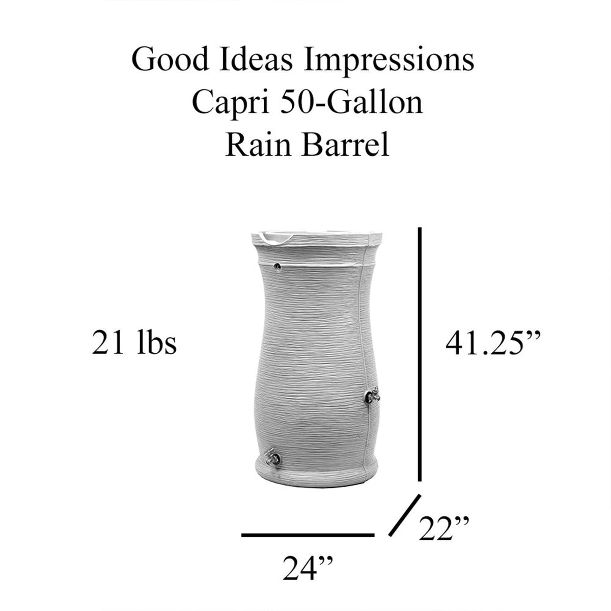 50-Gallon Rain Saver Barrel with 2 Brass Spigots and Screen F813