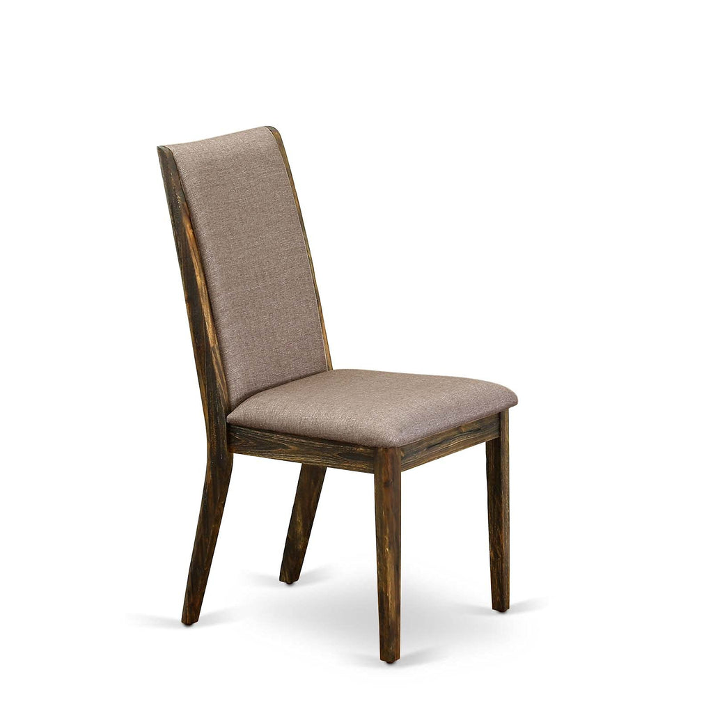 9 Piece Walnut Dining Table Set with Butterfly Leaf and 8 Dark Khaki Linen Fabric Chairs Y3447