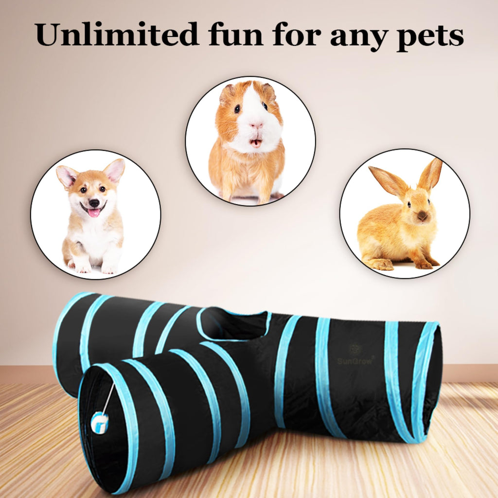 3-Way Ferret & Rabbit Tunnel with Peep Hole and Crinkle Ball X621619